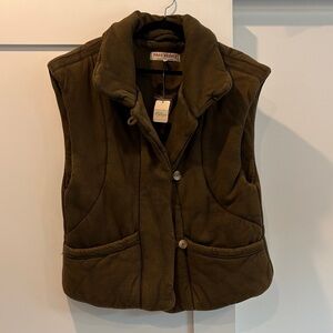 Free People Dark Brown Quilted Vest
